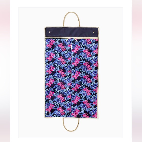 NWT Lilly Pulitzer Hanging Garment Bag Low Tide Navy Its Ofishell - Picture 2 of 9